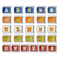 Pulsera Modular Italiana Personalizada 2027 con 26 Letras, Chapada en Platino, con Forma de Bola para Mujer