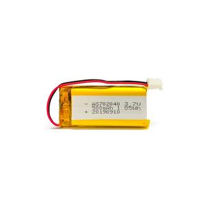 /CB/KC/CE 认证高品质 3.7V 锂聚合物固态电池 AS502248 500mAh 可充电软包 LiCoO2 正极 500+ - Product Image 1
