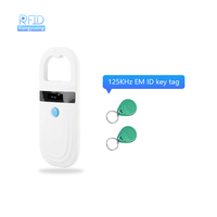 Tragbarer PVC-Hand mikrochips canner für Haustiere Mini-RFID-Lesegerät mit 125kHz und 134,2 kHz Frequenz-Tiertier-Mikrochip