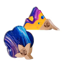 Trophées personnalisés avec impression couleur JN, trophées en cristal avec impression UV personnalisée, trophées en bois, trophées en cristal avec sublimation