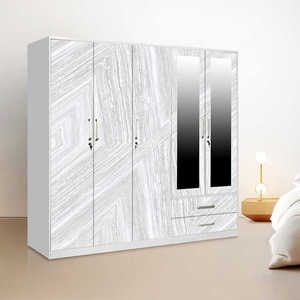 Armadio Moderno con Ante a Battente, Mobile per Camera da Letto, Organizzatore per Vestiti in Acciaio con Ante a Battente - Product Image 2