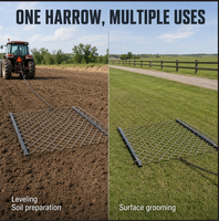 Herse à chaînes robuste avec dents en maille métallique flexible pour le nivellement du sol, l'entretien des pelouses et l'utilisation avec tracteurs, VTT, UTV et tracteurs de jardin