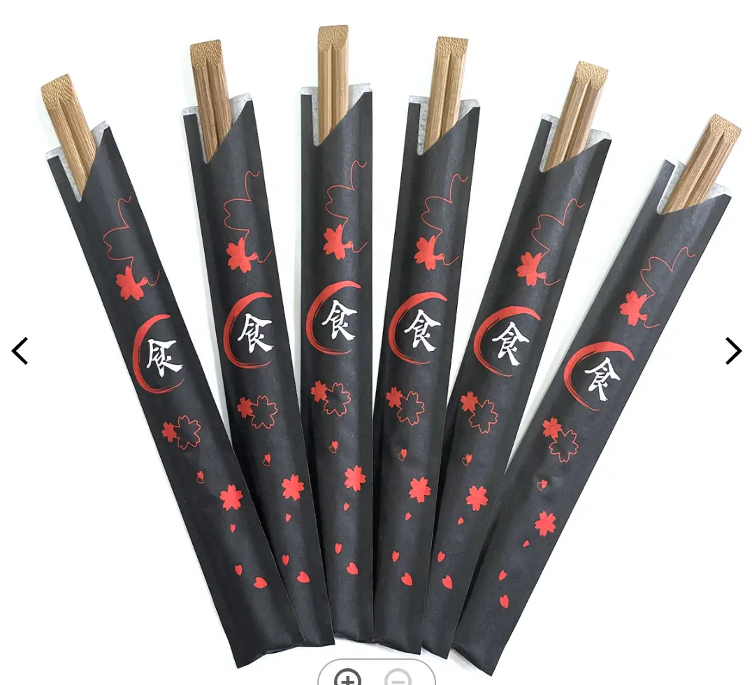 Yüksek kaliteli chinese_sushi suşi kullanımlık özel baskı Chop Sticks çin japon bambu tek kullanımlık Chopstick