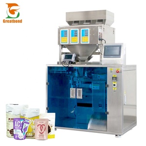 Machine d'emballage commerciale automatique pneumatique pour petits sacs de riz, café, noix, arachides, noix de cajou, avec scellage trois côtés et remplissage - Product Image 1