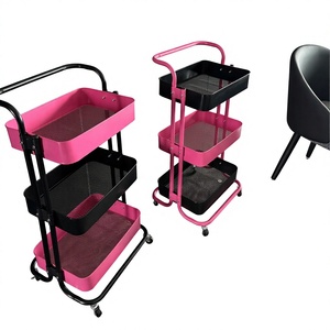 Wholesales Multifunctional Modern Minimalist Carbon Steel <strong>Kitchen</strong> Mobile Shelving <strong>Unit</strong> 4-tiered Movable Snack <strong>Storage</strong> Cart - Product Image 1
