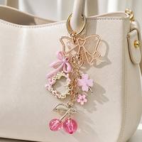Roze rode kersenbloem vlinder hart klaver emaille zinklegering flesopener sleutelhanger plant fruit handgemaakte sieraden vrouwen meisjes