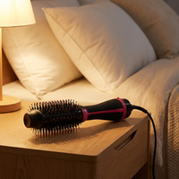 Brosse à cheveux ionique en plastique, ensemble lisseur et peigne pour hommes, avec logo personnalisé, pour cheveux bouclés, moteur 110 000 tr/min, tout-en-un