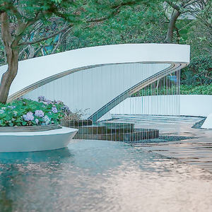 Водяная занавеска для наружного коммерческого украшения стены из нержавеющей стали светодиодные фонари Крытый искусственный водопад дождь фонтан - Product Image 2