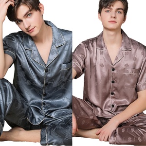 Nuovo <span class=keywords><strong>pigiama</strong></span> da <span class=keywords><strong>uomo</strong></span> personalizzato Button-Down morbido Casual 2 pezzi Set di abbigliamento per la casa per le caratteristiche termiche del soggiorno e del sonno - Product Image 1