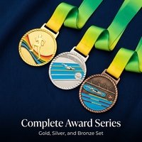 Médailles, trophées et plaques sportives en alliage de zinc gravées avec logo personnalisé, écologiques, pour les compétitions de cyclisme, de course à pied et de natation