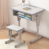 Bureau d'étude pour étudiant avec chaise et rangement, hauteur réglable pour une utilisation quotidienne à la maison, à l'école ou en classe