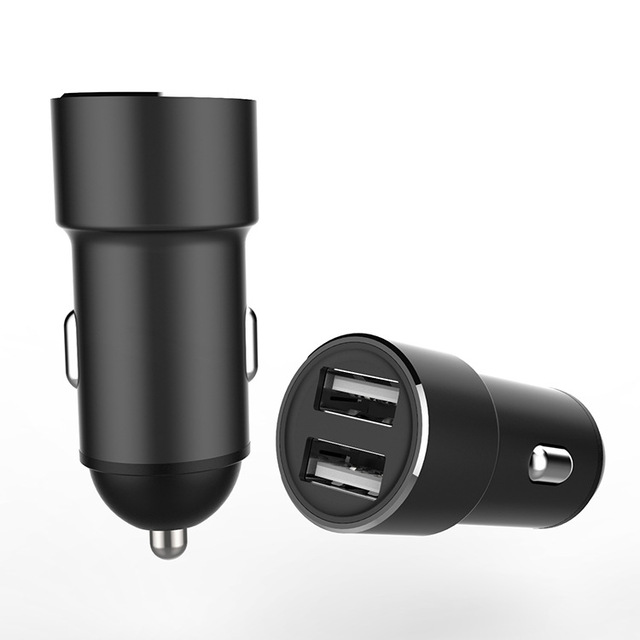 Car Charger 2.4A/18W One with Two Plugs Dual USB Car Charger Fast Charge Tablet Mobile Phone Charger