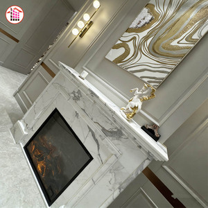 Contour <span class=keywords><strong>de</strong></span> <span class=keywords><strong>Cheminée</strong></span> en Marbre Blanc <span class=keywords><strong>de</strong></span> Luxe, Manteau <span class=keywords><strong>de</strong></span> <span class=keywords><strong>Cheminée</strong></span> en <span class=keywords><strong>Pierre</strong></span> Naturelle Personnalisé pour Villa, Hôtel, Décoration Intérieure Moderne Polie - Product Image 6