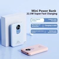 Batterie externe compacte 10000mAh 22.5W à charge rapide, chargeur portable avec écran LED et double sortie USB+Type-C pour cadeaux