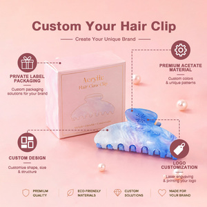 Global Shipping Custom Logo Acrylic Hair <b>Clip</b> Strong <b>Spring</b> <b>Clip</b> Beautiful Texture Various Colors Durable Portable for Gift - Product Image 5