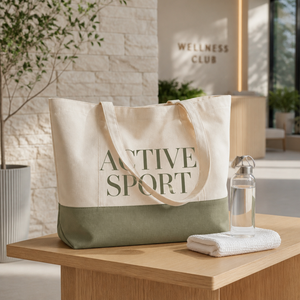 Sac fourre-tout en coton écologique de haute qualité, sac de plage en toile avec logo personnalisé, sac fourre-tout en toile réutilisable pour les promotions et le shopping - Product Image 3