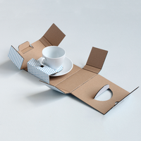 Boîtes d'expédition d'emballage en papier ondulé brun rigide avec intérieur carte de support écologique pour emballage de protection de tasse