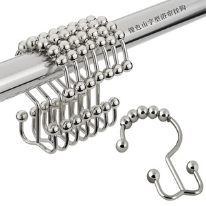 Jushang Hardware Mountain-shaped Shower <b>Curtain</b> <b>Hooks</b> Stainless Steel 5-ball Design For Bath <b>Curtains</b> And Door <b>Curtains</b> - Product Image 5