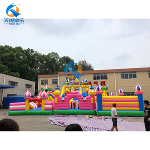 Château gonflable géant Tianxu pour l'extérieur, 300 m², qualité commerciale, en PVC, parc d'attractions, aire de jeux, parcours d'obstacles - Product Image 3
