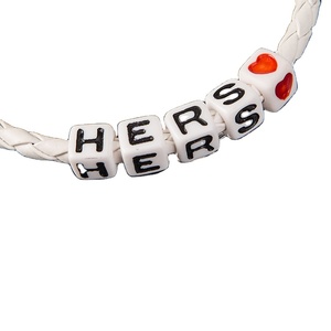 2025 nuevo DS Fashion Meaning 2 PC Set amantes <span class=keywords><strong>amistad</strong></span> cuerda trenzada HIS HERS letras pareja pulseras - Product Image 5