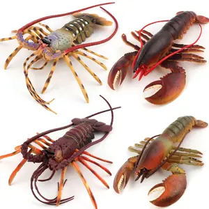 海洋生物逼真固体澳大利亚波士顿对虾monodon螳螂虾龙虾雕像水下玩具娃娃装饰