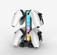 Support de contrôleur avec station de charge-Support de contrôleur détachable avec modes d'éclairage pour le stockage d'accessoires de jeu