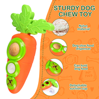 Juguetes Duraderos Personalizados para Mascotas 2 en 1: Juguete Masticable de Nylon con Forma de Zanahoria y Bandeja Congelable para Alimentación Lenta, Limpieza Dental y Alivio de la Ansiedad para Perros