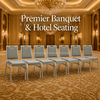Chaise de banquet à structure métallique robuste, siège en mousse haute densité, chaise de salle à manger moderne pour hôtel avec dossier et poignée, empilable