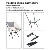 Chaise de camping ultralégère E-RIKE en gros, type lune rétractable, mini, personnalisable, portable et pliable pour l'extérieur