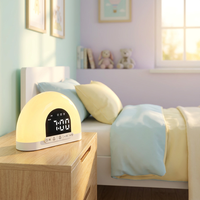 Réveil compact avec lumière d'aube incassable, lampe d'ambiance à lumière douce, système de contrôle intuitif au chevet, OEM DOM