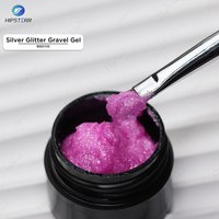 Nouveauté Gel de gravier argenté pailleté 3D pour la sculpture, vernis, laque, dessin en relief, peinture d'art des ongles, gel UV