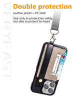 Nouvel étui en cuir de mode pour iPhone 15 Pro max fente pour carte étui en cuir véritable pour étui de téléphone