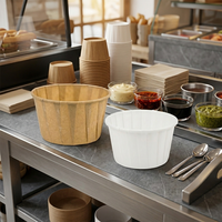 Mini-gobelets jetables en papier pour sauces, écologiques, biodégradables, compostables, de qualité alimentaire, pour trempettes, personnalisables, pour sauce aux biscuits au sucre