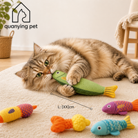 Jouet en peluche populaire et ludique en forme de saury du Pacifique, couineur, avec herbe à chat et tissu en lin durable