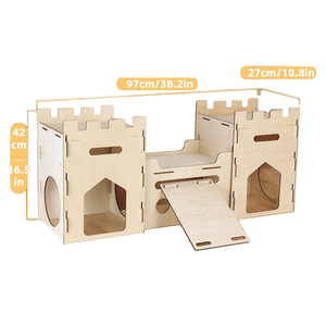 Château de lapin en bois maison tour d'escalade à plusieurs étages - Product Image 4