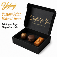Caja de Panadería Negra con Logotipo Personalizado para Pastel, Macaron, Repostería, Caja de Embalaje de Lujo para Postres con Impresión en Dorado para Panadería