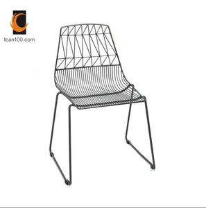 Mobili da ristorante sedia da pranzo sedie in filo metallico verde sedie da ristorante per terrazza all'aperto - Product Image 1