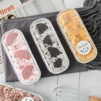 Boîte d'emballage pour gâteau mousse rectangulaire en aluminium, contenants transparents pour desserts, boîtes à fromage pour boulangerie