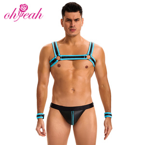 Nuovo Design intimo maturo Sexy intimo uomo novità 3 pz gioco di ruolo erotico abiti in pelle Bondage <span class=keywords><strong>Lingerie</strong></span> per gli uomini - Product Image 4