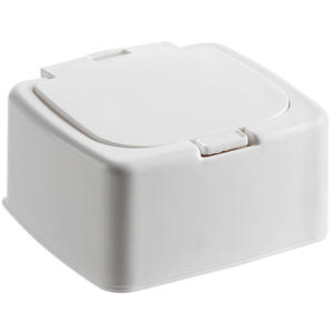 Boîte de rangement de bureau personnalisée avec couvercle à bouton-poussoir, pour cotons-tiges et tampons, en plastique, anti-poussière, empilable, compartiments, 1L - Product Image 3