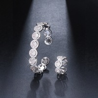 Ensemble bracelet et bague unisexe de luxe en cuivre serti de zircons, style Hip-Hop Euro-Américain, tendance, polyvalent et ouvert