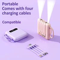 TDX X-111DX Logo personnalisé Mini Slim 10000mAh Power Bank Affichage LED PVC intégré Type-C Câbles USB Chargeur de téléphone portable intelligent