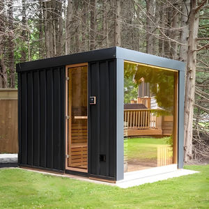 Carré en <span class=keywords><strong>bois</strong></span> massif pour 2 personnes Design moderne Sauna à vapeur sèche <span class=keywords><strong>Hammam</strong></span> à vapeur Ordinateur électrique Panneau de commande Utilisation en <span class=keywords><strong>extérieur</strong></span> - Product Image 2