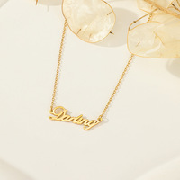 Kalung baja tahan karat gaya Korea INS disesuaikan kalung trendi huruf nama mode untuk pernikahan atau hadiah untuk wanita dan pria