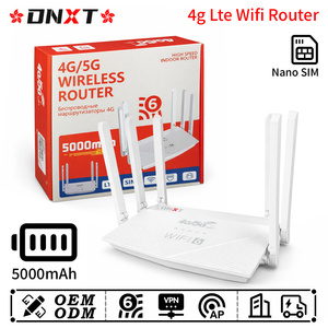 อุปกรณ์ Wifi DNXT WiFi6 Cat4  เราเตอร์ Wifi สำหรับบ้าน ไร้สาย 1WAN/3LAN เราเตอร์ Wifi ราคาถูกที่สุด แบตเตอรี่ 5000mAh AP VPN เราเตอร์ รองรับซิมการ์ด Lte ใช้สำหรับทำงาน - Product Image 1