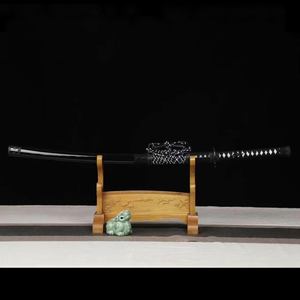 Spada giapponese curva nera spada Samurai in <span class=keywords><strong>legno</strong></span> gioco Anime - Product Image 3