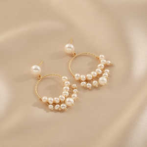 ต่างหูเงินแท้ S925 ประดับมุกธรรมชาติ 1576 พร้อมจี้แบบติดหูสำหรับผู้หญิง WENCHI - Product Image 4