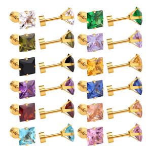 Pendientes de Acero Inoxidable para Niñas, Pequeños Regalos Económicos de Cumpleaños, Pendientes de Piedra para Mujer - Product Image 3