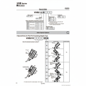 Vanne de commande de siège d'angle pneumatique SMC VXB215FH - Product Image 1