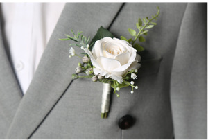 Rose cổ tay <span class=keywords><strong>Corsage</strong></span> cổ tay ban nhạc Vòng đeo tay đám cưới màu trắng hoa phụ kiện prom phù hợp với trang trí đám cưới cổ tay <span class=keywords><strong>Corsage</strong></span> - Product Image 5